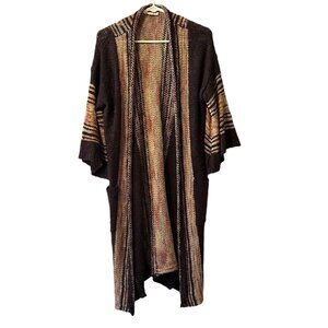 Easel Duster Cardigan Sweater‎ Size S/M  Stretch Knit Cottagecore Colorful